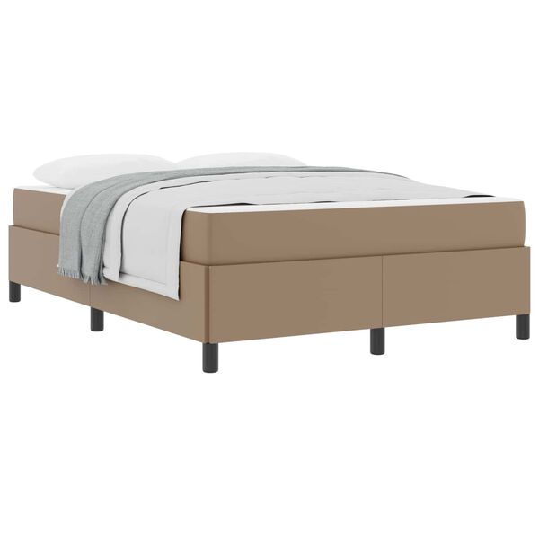 vidaXL Bed Frame with Mattress Cappuccino 63" x 78.7" Faux leather