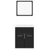 vidaXL Bathroom Furniture Set Black, White Engineered Wood, Ceramic Medium