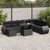 vidaXL Garden Sofa Set Black PE Rattan, Powder-Coated Steel, Tempered Glass