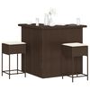 vidaXL Garden Bar Set Brown PE Rattan Medium Removable Covers