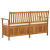 vidaXL Bench Brown Solid Acacia wood, 100% polyester Medium