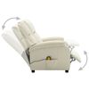 vidaXL Massage Recliner Cream White Faux Leather