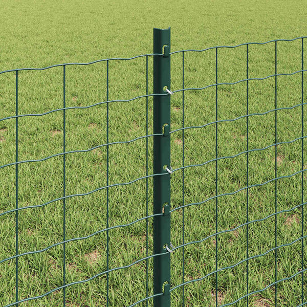 vidaXL Fence Post 11 pcs Green 39.37 in Steel