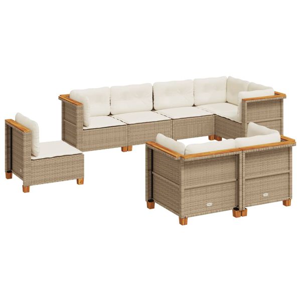vidaXL Garden Sofa Set Beige, Cream White