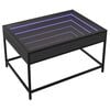 vidaXL Coffee Table Black Engineered wood, Glass Medium Modern