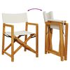 vidaXL Folding Director Chair Set of 2 Cream white
