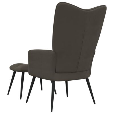 vidaXL Relaxing Chair with a Stool Dark Gray Velvet