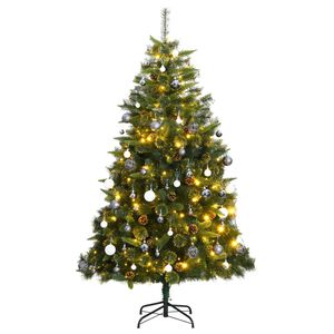 vidaXL Artificial Hinged Christmas Tree Green PVC Large Foldable