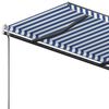 vidaXL Freestanding Manual Retractable Awning 118.1"x98.4" Blue/White