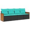 vidaXL Patio Sofa Set Black, Blue
