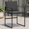 vidaXL Garden Chair Set of 4 Black and Dark Grey