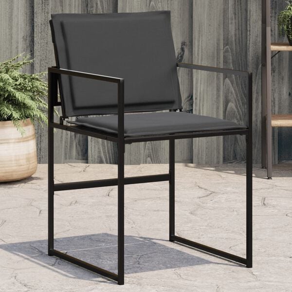 vidaXL Garden Chair Set of 4 Black and Dark Grey
