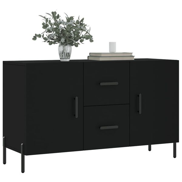 vidaXL Sideboard Black Engineered wood and metal Medium Sideboard