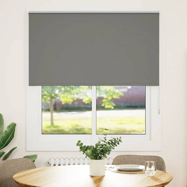 vidaXL Roller Blind Grey Polyester 55.1 x 59.1 in Adjustable Armrests