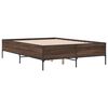 vidaXL Bed Frame Brown Oak Engineered Wood Full Durable