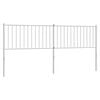 vidaXL Headboard White Powder-Coated Steel Double Bed