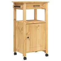 vidaXL Kitchen Trolley MONZA 18.9"x15.7"x35.4" Solid Wood Pine