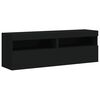vidaXL 8 Piece TV Wall Stand Set with LED Lights Black