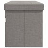 vidaXL Storage Bench Light Grey Faux linen (100% polyester), engineered wood