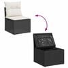 vidaXL Garden Sofa Set Black PE rattan Large UV-resistant materials