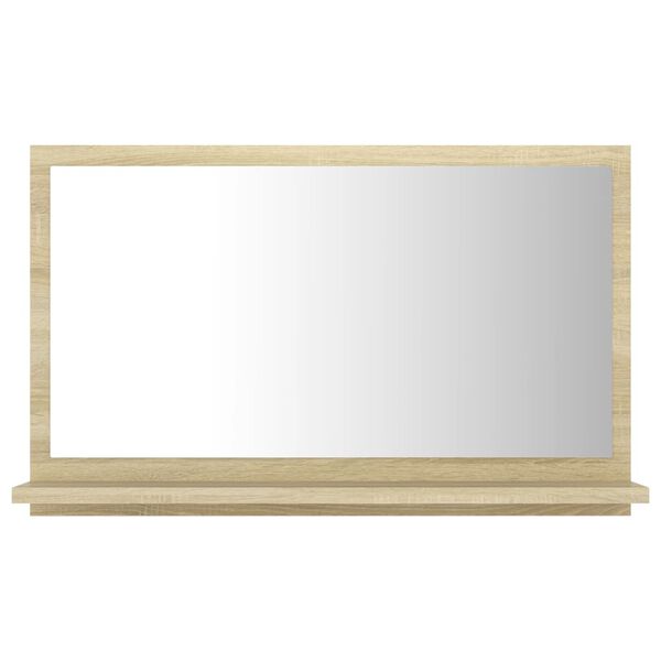 vidaXL Mirror Sonoma oak Engineered wood, acrylic 23.6 x 4.1 x 14.6 in