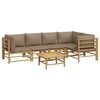 vidaXL Garden Lounge Set Taupe Bamboo and Polyester Medium Modular