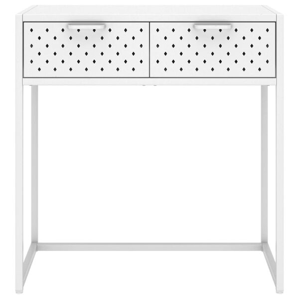 vidaXL Console Table White Steel Standard Adjustable Feet