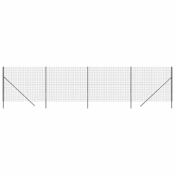 vidaXL Wire Mesh Fence Anthracite 5.2x32.8' Galvanised Steel