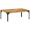 vidaXL Coffee Table Natural Wood and Black Solid mango wood Medium