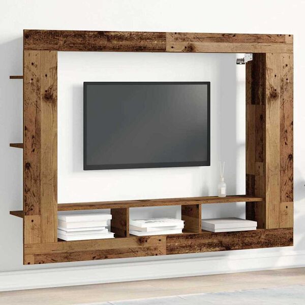 vidaXL TV Cabinet Old wood 59.84 x 8.66 x 44.49 in Engineered wood