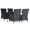 vidaXL Garden Dining Set Dark Grey, Black