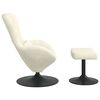vidaXL Egg Chair with Footstool Cream 24.80 x 28.74 x 35.43 in Velvet