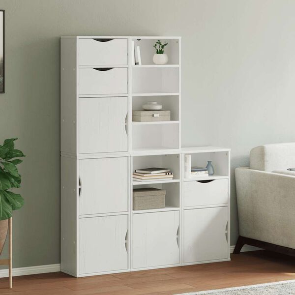vidaXL Side Cabinet White Solid pine wood, engineered wood Medium