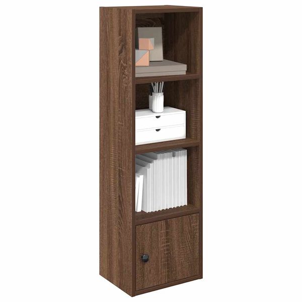vidaXL Bookcase Brown oak Engineered wood Compact Bookcase Rectangular