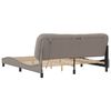 vidaXL Bed Frame Taupe Polyester, Metal, Solid Pine Wood, Plywood King