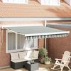 vidaXL Retractable Awning Manual Green and white 137.80" x 98.43