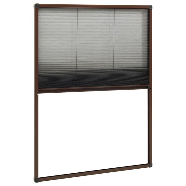 vidaXL Window Screen Brown, Black Aluminum, Fiberglass 31.5 x 47.2 in