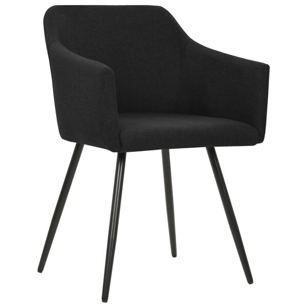 vidaXL Dining Chairs 4 pcs Black Fabric