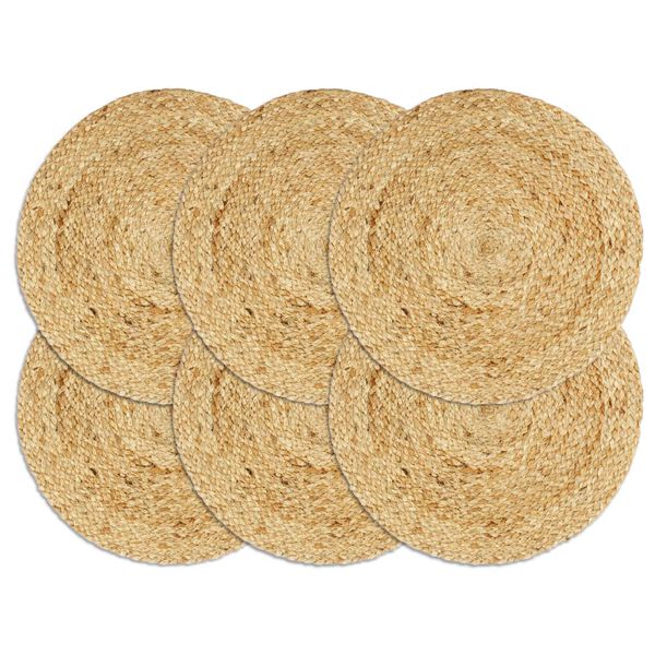 vidaXL Placemat Set of 6 Natural Jute Medium Stackable Placemat