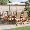 vidaXL Folding Garden Chair Set of 6 Grey Solid acacia wood, Textilene
