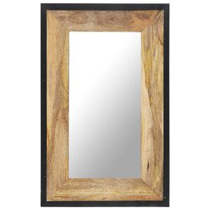 vidaXL Mirror Natural Wood Solid Mango Wood 31.5x19.7 in