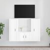 vidaXL TV Cabinet Set Set of 3 High gloss white Engineered wood Standard