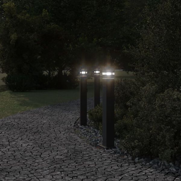 vidaXL Outdoor Floor Lamp Set of 3 Black