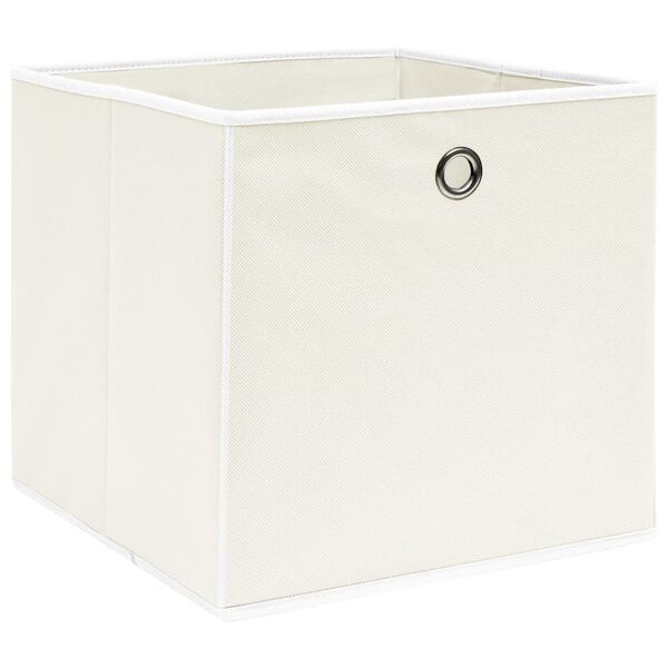 vidaXL Storage Box Set of 4 White Non-woven fabric (100% polyester)