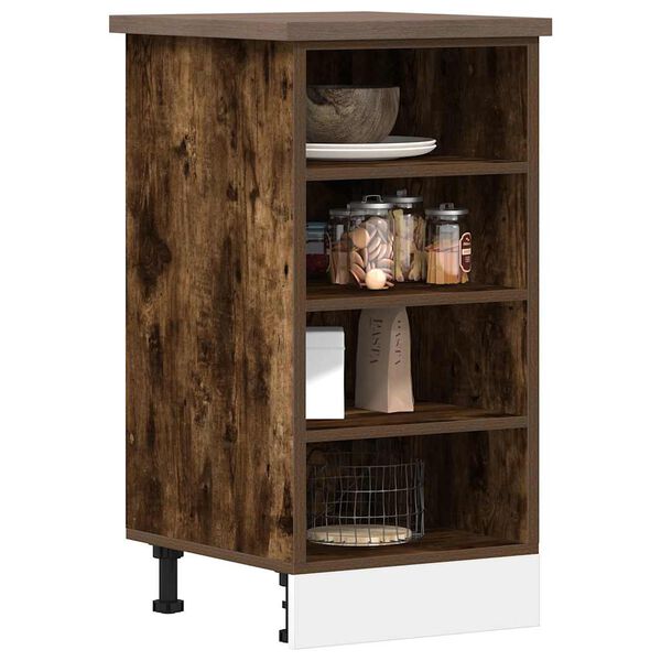 vidaXL Bottom Cabinet Smoked oak Engineered wood Medium Adjustable Feet