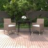vidaXL Garden Dining Set Beige, Cream, Black PE rattan, Steel, Glass