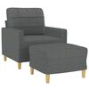 vidaXL Sofa Chair with Footstool Dark Gray Fabric Compact