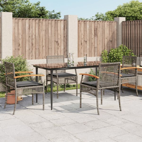 vidaXL Garden Dining Set Grey