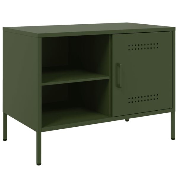 vidaXL TV Cabinet Olive Green Steel Medium TV Cabinet Rectangular