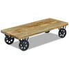 vidaXL Coffee Table Natural Wood Mango Wood Rollable Coffee Table